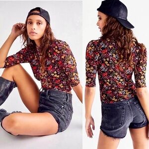 Free People Twyla Ditsy Floral Top 
NWT